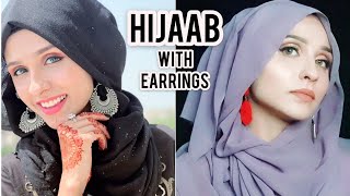 How To Wear HijaabScarf With Earrings  Two Easy Hijaab Styles By Hunaina Rasool [upl. by Nomed]