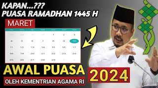 AWAL PUASA RAMADHAN 2024 JATUH PADA TANGGAL BERAPA DAN HARI APA  AWAL PUASA 20241445 H [upl. by Hezekiah182]