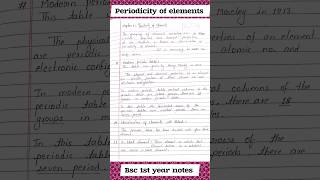 Periodicity of elements notes 😱  bsc 1st year chemistry notes free available 🤯🥳🎉 chemistry bsc [upl. by Maire576]