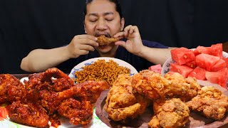 Home made fried chicken chilly fried chicken pasta noodle Mukbang HimaLiFoodie [upl. by Silden]