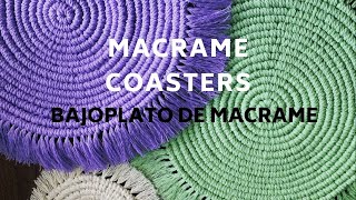 DIY MACRAME COASTERS  Mantel individual MACRAME  Bajo plato Macrame [upl. by Marrilee]