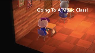 Going To A Music Class  Animal Crossing New Horizons Video [upl. by Yneffit]