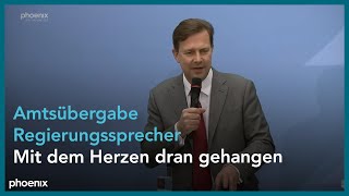 Amtsübergabe von Regierungssprecher Steffen Seibert an Steffen Hebestreit [upl. by Risay727]