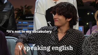 V Kim Taehyung speaking the cutest English for 612 seconds [upl. by Daphene703]