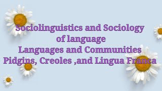 Sociolinguistics and the sociology of language  pidgins and creoles [upl. by Airotkciv998]