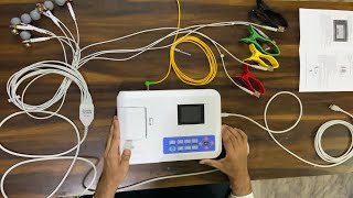 How to use ECG machine Contec 3 channel ECG CMS300GA setup and installation with all settings [upl. by Toor]