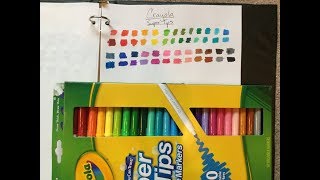 Crayola Super Tips Marker Swatches 50 pack [upl. by Esinart365]