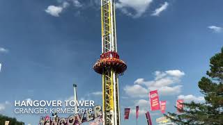 Hangover Tower Off Ride  Cranger Kirmes 2018 Drop Tower [upl. by Noami456]