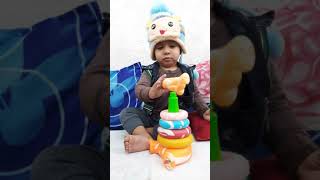 Stacking ringshow to make Stacking ring elephant toy🐘cute boy baby making stacking rings tower🗼 [upl. by Hassadah]