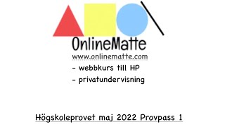 Högskoleprovet maj 2022 Provpass 1 Uppgift 30 [upl. by Gnek]