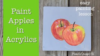 Paint an Apple in Acrylics easily beginner friendly lesson [upl. by Rexfourd940]