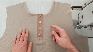 Successfully start your own sewing business Sew the neck with buttons [upl. by Orest172]