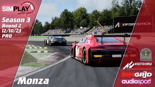 Assetto Corsa Competizione  PRO  Monza  Rounds 34  Seaosn 3  PS4 Version [upl. by Ahsekahs]