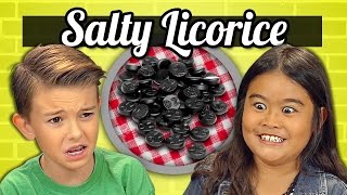 KIDS vs FOOD 17  SALMIAKKI SUPER SALTY LICORICE [upl. by Cogan]