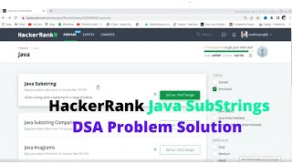 15 HackerRank Java SubStrings DSA Problem Solution in Hindi HackerRank [upl. by Massarelli755]