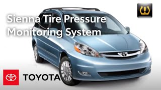 2009 Sienna HowTo Tire Pressure Monitoring System TPMS  Toyota [upl. by Gamal]