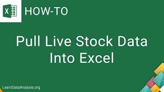 Pull Live Stock Data in Excel  Excel Tutorial [upl. by Darlleen476]