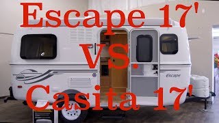 Escape 17B VS Casita 17 2018 Escape 17B Trailer Tour [upl. by Nerha]