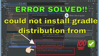 Android Studio ERROR Couldnt Install Gradle distribution from  100 WORKING [upl. by Damal]