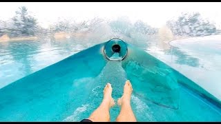 Dolphin Plunge  Aquarium Water Slide  HD POV  Aquatica Water Park Orlando Florida [upl. by Beane]