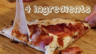 Bacon Flatbread Pizza  4 Ingredient 4 Minute No Oven Recipe [upl. by Mylan]