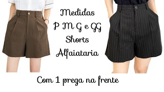 Como fazer MOLDE shorts alfaiataria feminino [upl. by Holzman]