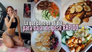 Lo que como en un día para bajar de peso RÁPIDO 21 kg 🙌🏻 [upl. by Eniluj]