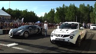 Bugatti Veyron VS Nissan Juke R Russian Drag Race [upl. by Harutak]