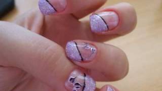 Purple Glittery nails  Nail art tutorial [upl. by Ellebasi]