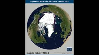 September Arctic Sea Ice Extent 1979 to 2022 [upl. by Moskow]