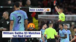 🤬Arsenal William Saliba Get a Red card 🚫vs Bournemouth  Premier League  William Saliba Red card [upl. by Kelbee]