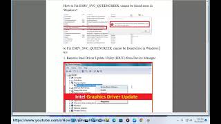 Fix ESRVSVCQUEENCREEK not found  missing error in Windows 108 [upl. by Arica]