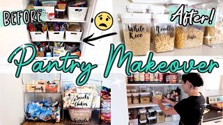 PANTRY MAKEOVER CLEAN AND ORGANIZE WITH ME  EASY PANTRY ORGANIZING IDEAS [upl. by Niddala]