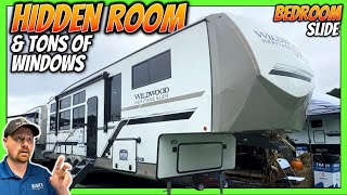 FIRST OF A KIND Fifth Wheel Design 2024 Wildwood Heritage Glen 320VIEW Hidden Bonus Room [upl. by Kensell]