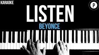 Beyonce  Listen Karaoke SLOWER Acoustic Piano Instrumental Cover Lyrics [upl. by Faline]