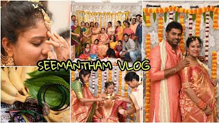 TRADITIONAL SEEMANTHAM FUNCTION  INDIAN BABY SHOWER  SIMPLE SEEMANTHAM  MADHUSHIKA VLOGS [upl. by Brunella832]