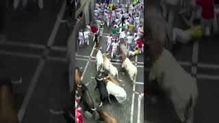 Six hurt in first bull run of Spains San Fermin Festival [upl. by Occor]