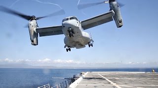 Flight Operations From Amphibious Transport Dock USS San Diego [upl. by Yesllek576]