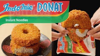 CARA MEMBUAT DONAT INDOMIE GORENG MOZARELLA  INDOMIE GORENG DONUT [upl. by Urbani918]