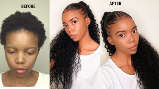 LIFE CHANGING Sleek Ponytail with Extensions Hack on Type 4 Natural Hair [upl. by Meggi]