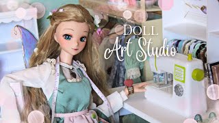 Smart Doll 13 Scale Room Diorama – Cottagecore Woodland Sewing Workshop [upl. by Haneehs]