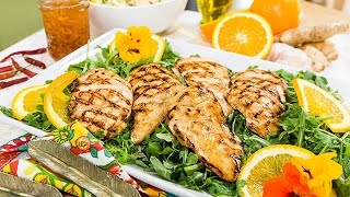 Recipe  Cristina Ferrares Grilled OrangeGinger Chicken Breasts  Hallmark Channel [upl. by Nilsoj116]