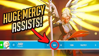 58 Mercy Assists 19k Healing amp 3k Damage Boosted 😇  Overwatch 2 [upl. by Ardnajela]