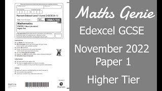 Edexcel Higher Paper 1 November 2022 Exam Walkthrough [upl. by Notgnillew]