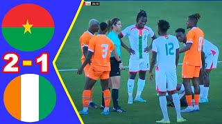 Burkina Faso 🆚 Côte dIvoire 2  1  Résumé de la rencontre  Convivial international 19112022 [upl. by Nosnirb]