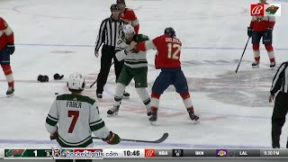 Marcus Foligno vs Jonah Gadjovich Jan 19 2024 [upl. by Ameerak]