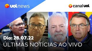 Renan Calheiros ao vivo Lula e Ciro Gomes presidente do STM e eleições e  notícias  UOL News [upl. by Bradan190]