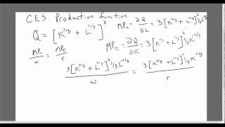 Elasticity of Substitution CES Production Function [upl. by Waring]