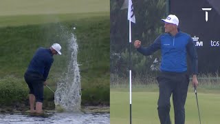 Pro Golfer Makes Par from Under Water [upl. by Aelem]