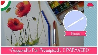 Corso di Acquerello BASE Come dipingere i PAPAVERI con una CANNUCCIA  LEZIONE 17 [upl. by Yror]